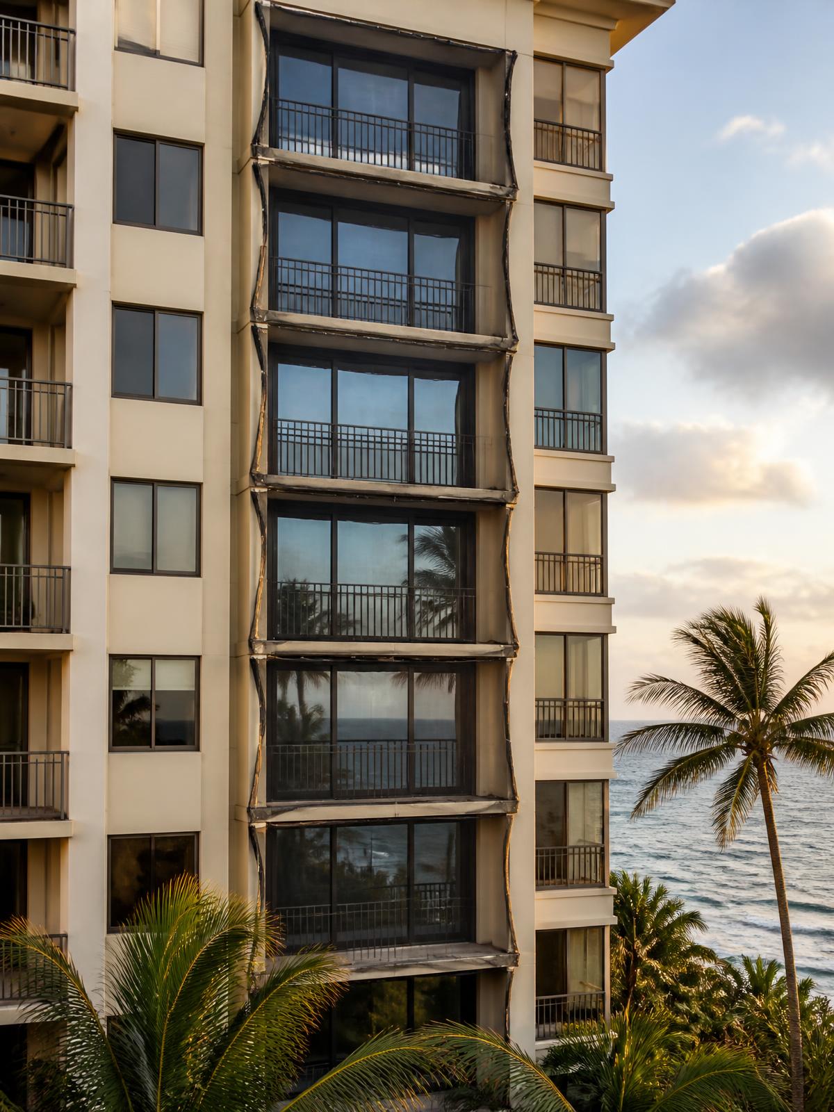 Surfside Tower in Miami Beach — impact glass installation by Window Lady